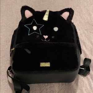 Betsey Johnson Unicorn Cat Fuzzy Backpack